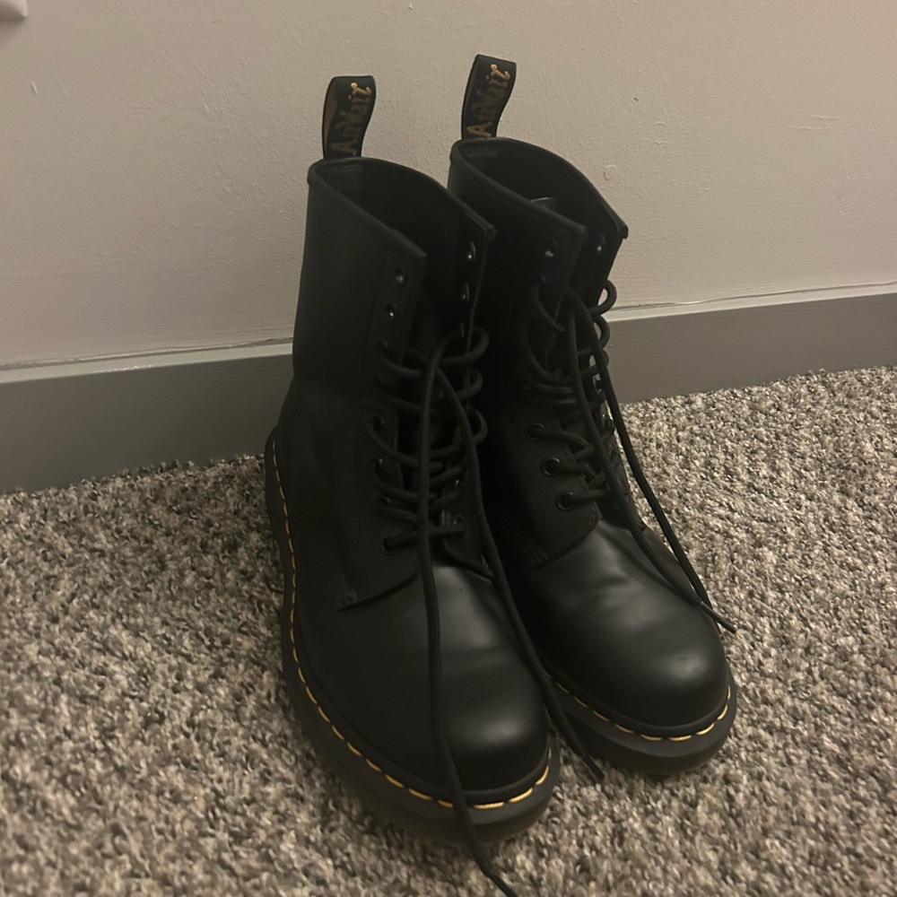 Dr. Martens Black Leather Boots with AirWair Soles US Women’s Size 8